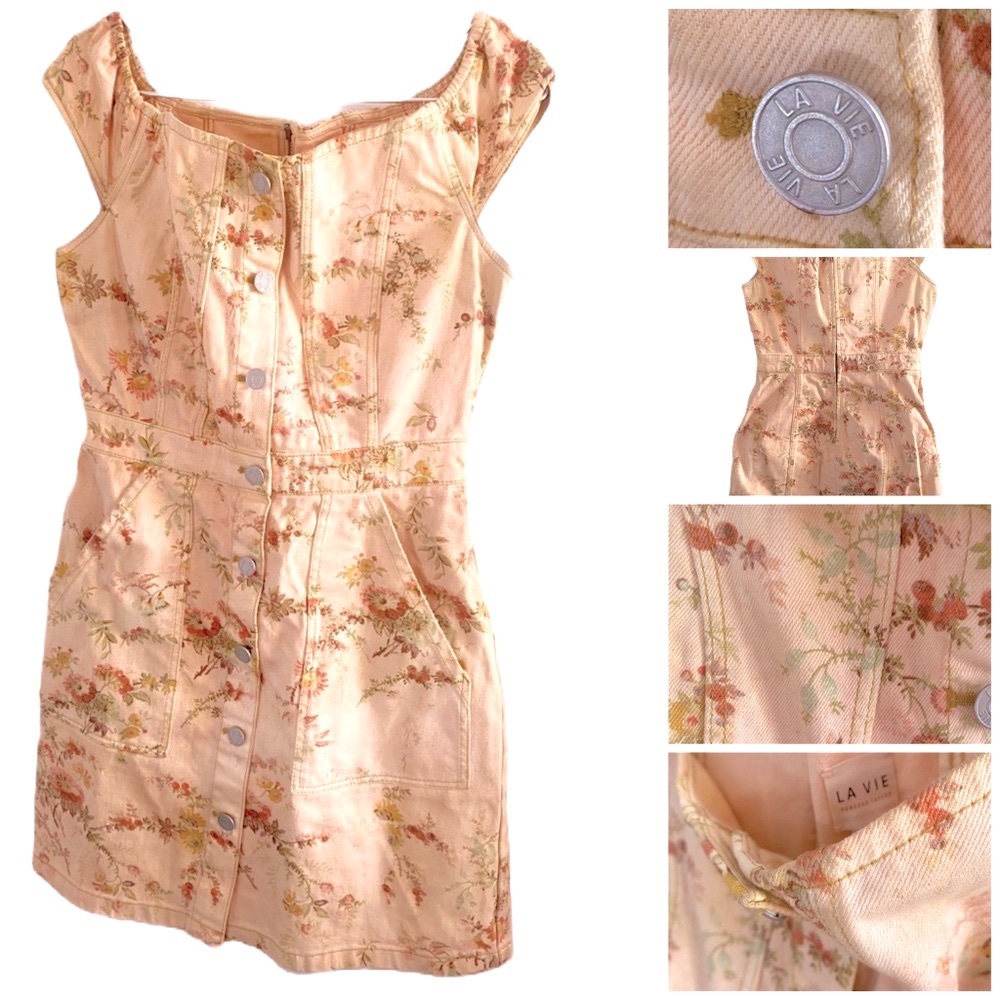 Rebecca Taylor La Vie Off-Shoulder Belle Denim Dress with pockets.